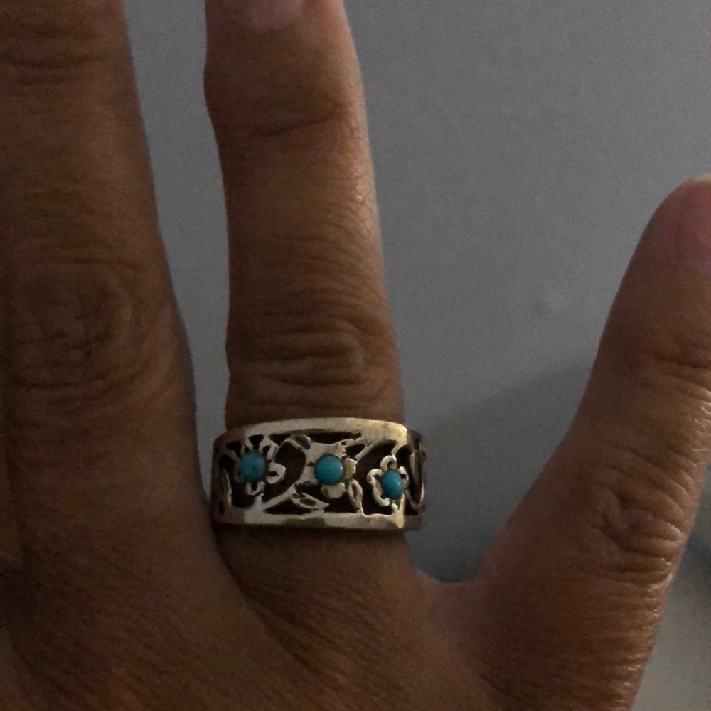 Turquoise and sterling ring